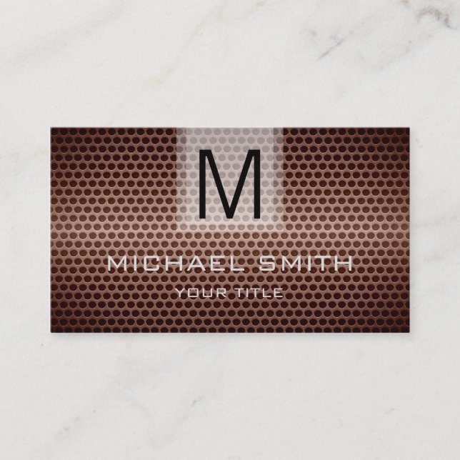 Professional Stainless Steel Metal Monogram #4 Business Card (Front)