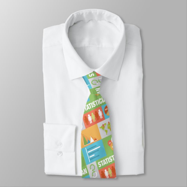 Professional Statistician Iconic Design Tie (Tied)