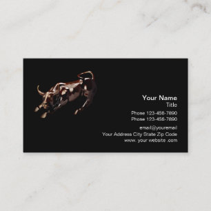 Professional Stock Trader Wall Street Bull Business Card