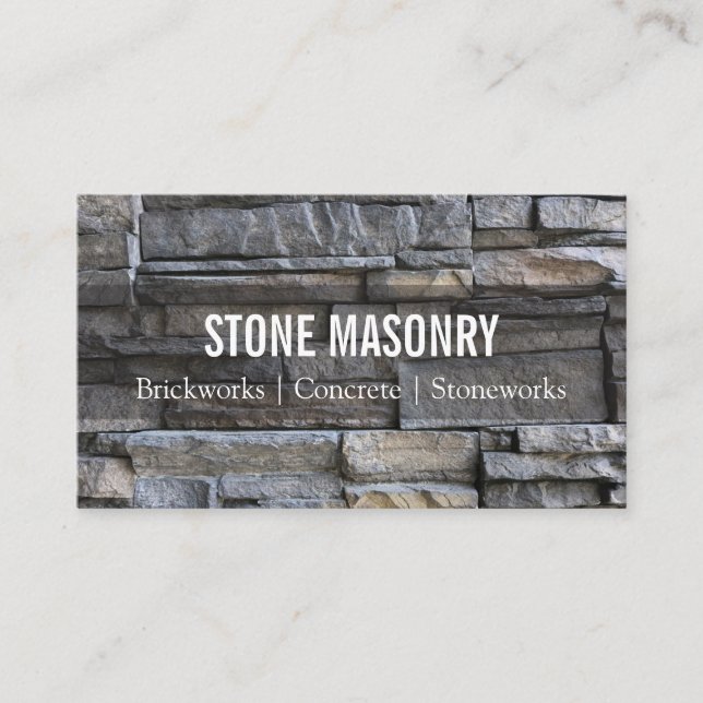 Professional Stone Masonry Business Card Design (Front)