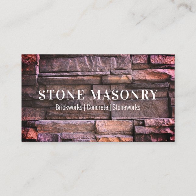 Professional Stone Masonry Business Card Design (Front)