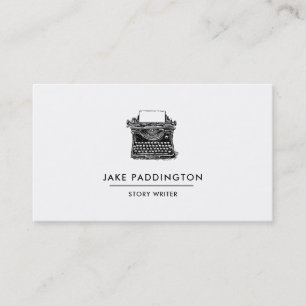 Professional Story Writer Vintage Typewriter Business Card