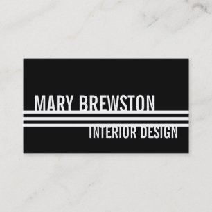 Professional Stripes Business Cards in Sleek Black