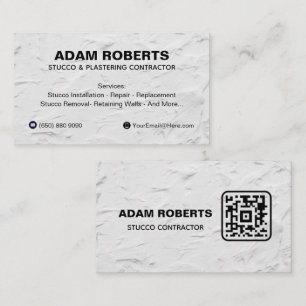 Professional Stucco Business card with QR Code
