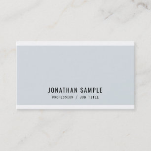Professional Stylish Blue Minimalist Modern Plain Business Card