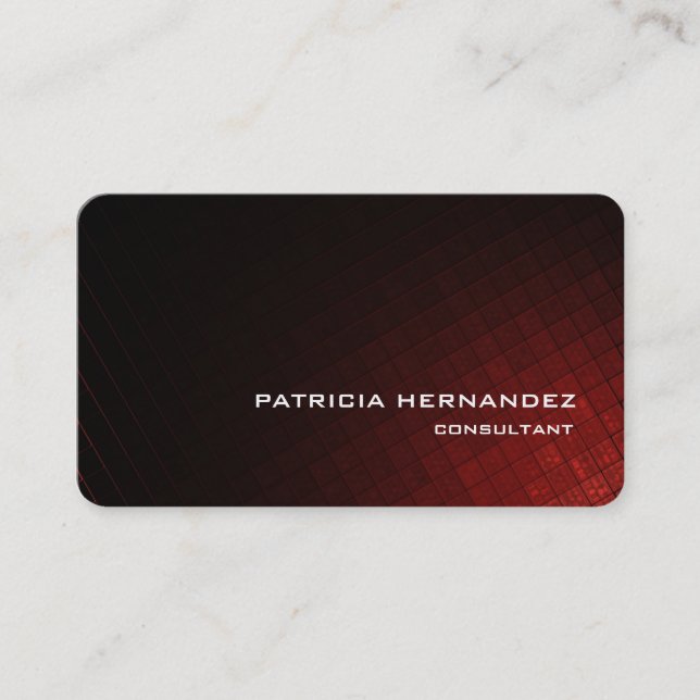 Professional Stylish Brown Red Modern Elegant Business Card (Front)