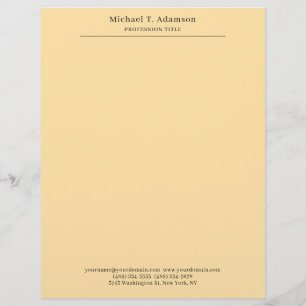Professional Stylish Elegant Plain Modern Beige Custom Letterhead