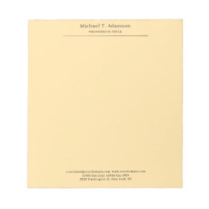 Professional Stylish Elegant Plain Modern Beige Notepad