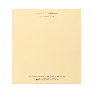 Professional Stylish Elegant Plain Modern Beige Notepad