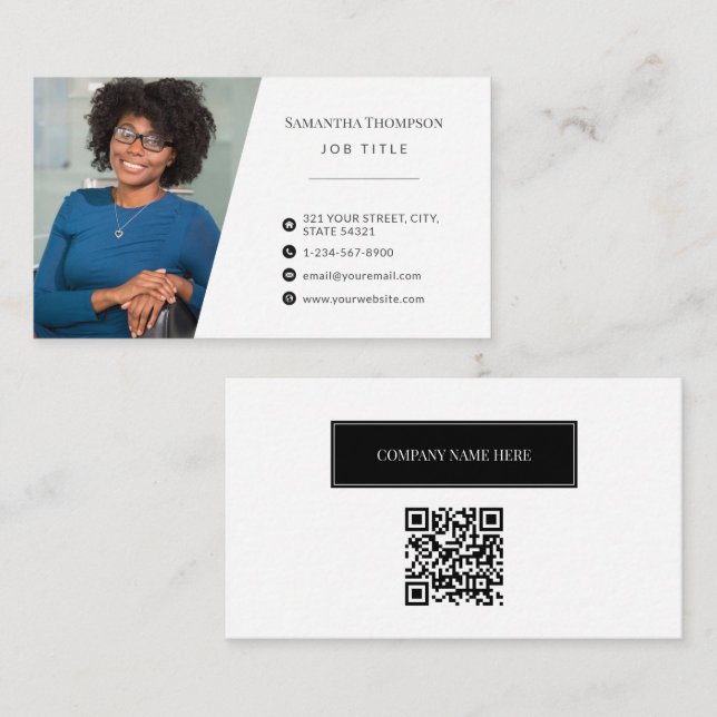 Professional Stylish Employee Business Photo Card (Front/Back)