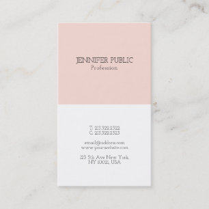 Professional Stylish Minimalist Design Blush Pink Business Card