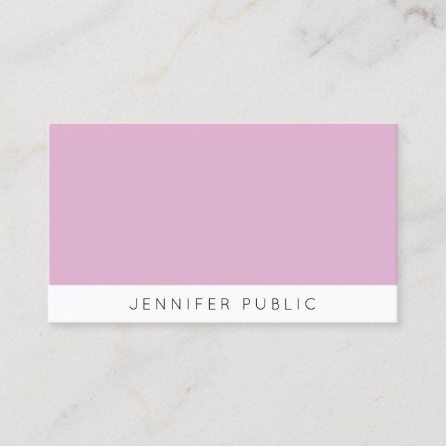Professional Stylish Modern Elegant Purple White Business Card (Front)