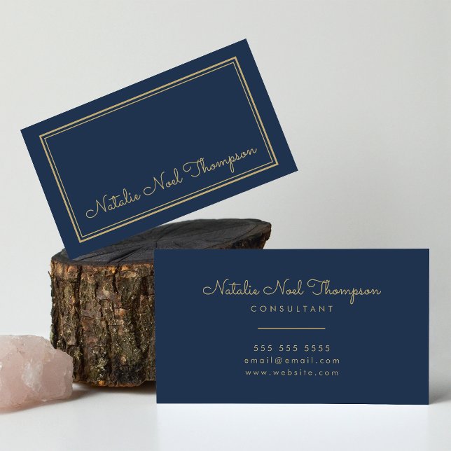 Professional Stylish Monogram Script Name Gold Business Card (Creator Uploaded)