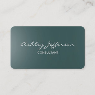 Professional Stylish Script Trendy Slate Grey Blue Business Card