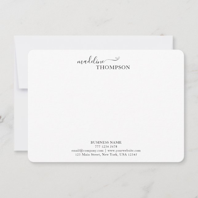 Professional Stylish Script Typography Business Card (Front)