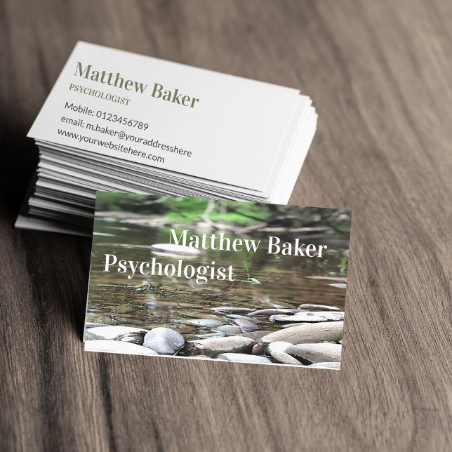 Professional Summer Stream Photo Calm  Business Card (Creator Uploaded)