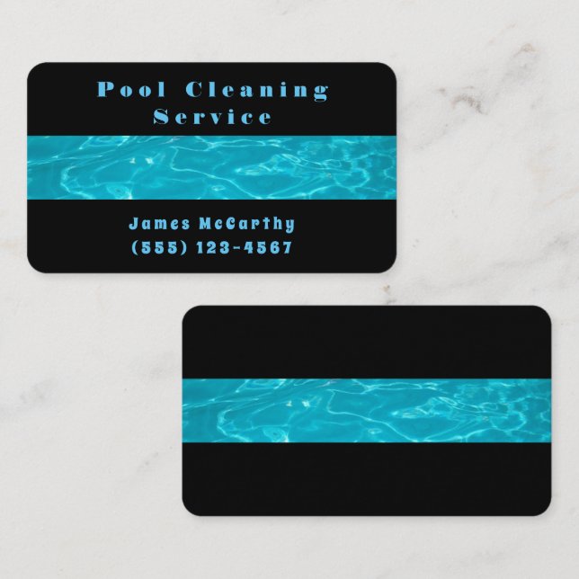 Professional Swimming Pool Maintenance Cleaning Business Card (Front/Back)