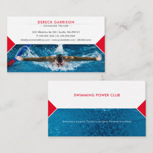 Professional Swimming Trainer   Coach Business Card