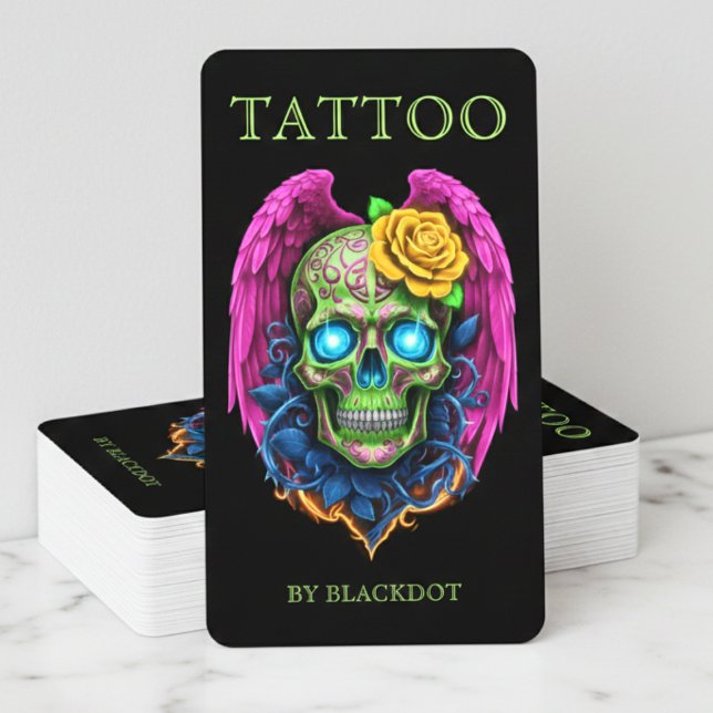 Professional Tattoo Artist Tattoo Studio Qr Code Business Card (Creator Uploaded)