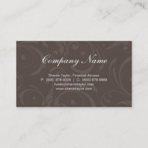 Professional Taupe & Beige Business Card Swirls