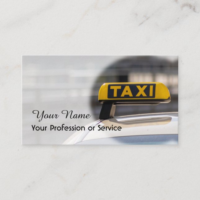 Professional taxi driver business card (Front)