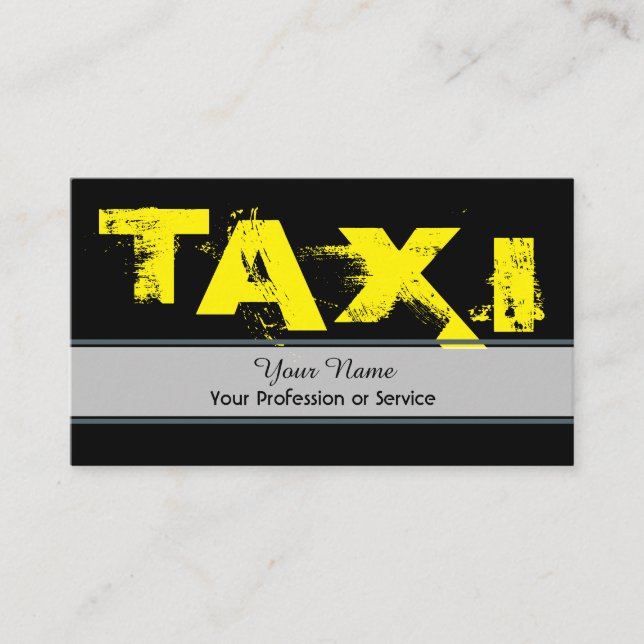 Professional taxi driver business card (Front)