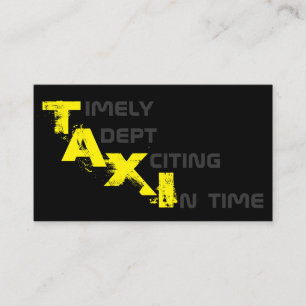 Professional taxi driver cabdriver business card