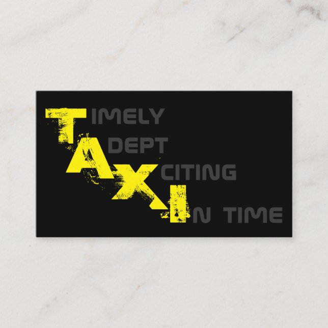 Professional taxi driver cabdriver business card (Front)