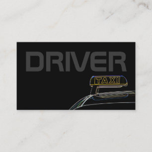 Professional taxi driver cabdriver business card