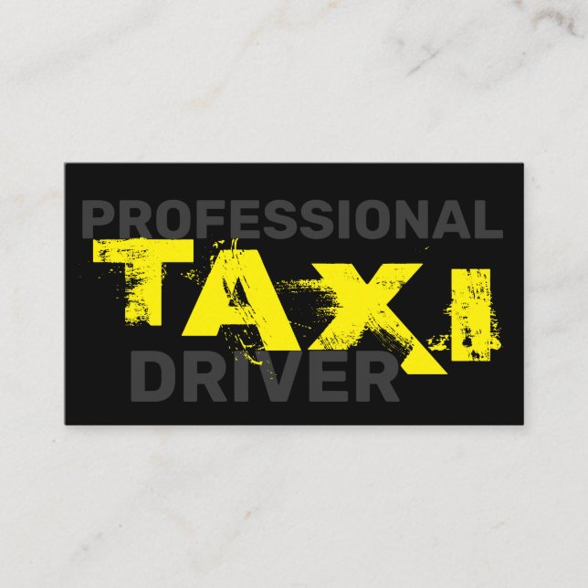 Professional taxi driver cabdriver business card (Front)