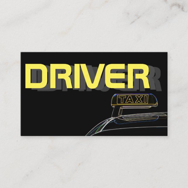 Professional taxi driver cabdriver transporter business card (Front)
