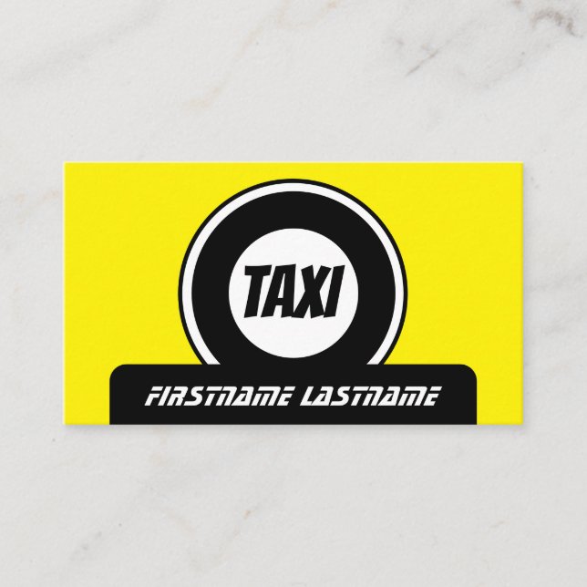 Professional taxi driver cabdriver yellow taxi business card (Front)
