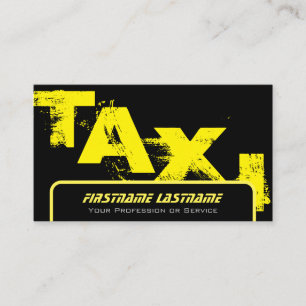 Professional taxi driver cabdriver yellow taxi business card