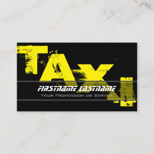 Professional taxi driver cabdriver yellow taxi business card