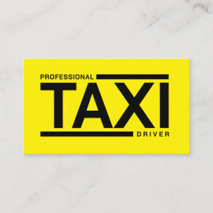 Professional TAXI driver service yellow black Business Card