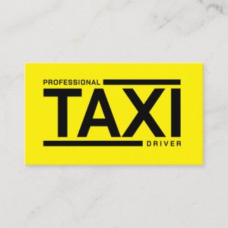 Professional TAXI driver service yellow black Business Card
