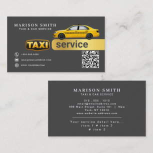 Professional Taxi Service Business Card