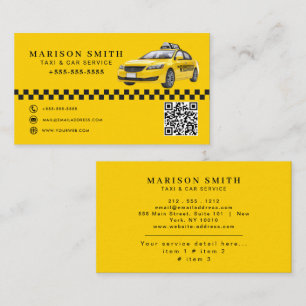 Professional Taxi Service Business Card