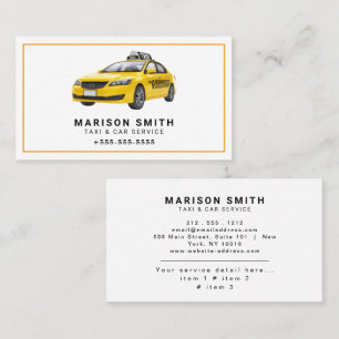 Professional Taxi Service Business Card