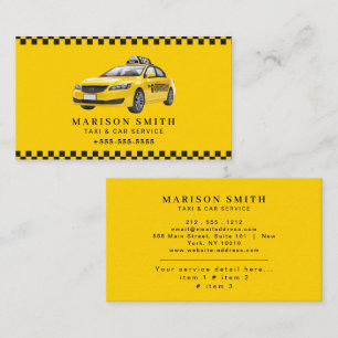 Professional Taxi Service Business Card