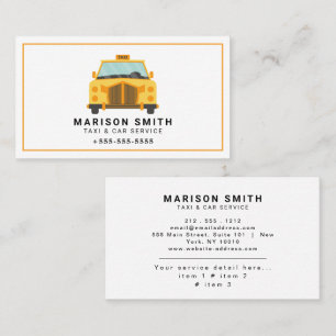 Professional Taxi Service Business Card