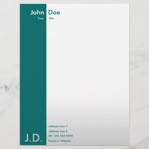 professional teals customized letterhead