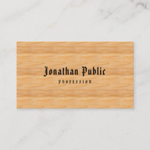 Professional Template Classic American Text Wood Business Card