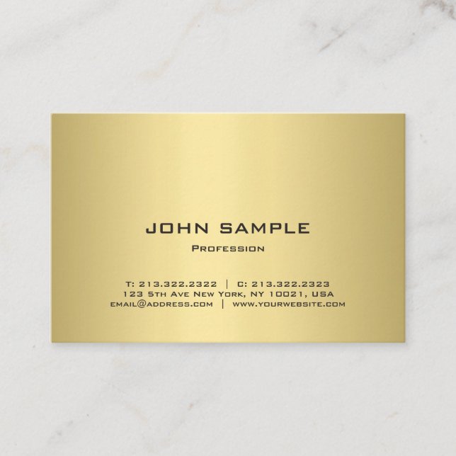 Professional Template Elegant Gold Look Modern Business Card (Front)