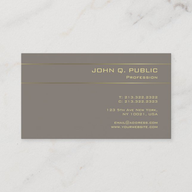 Professional Template Gold Font Elegant Modern Business Card (Front)