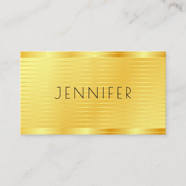 Professional Template Modern Elegant Gold Look Business Card (Front)
