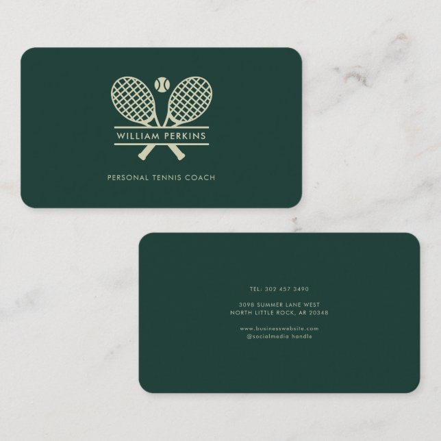  Professional Tennis Coach Business Card (Front/Back)