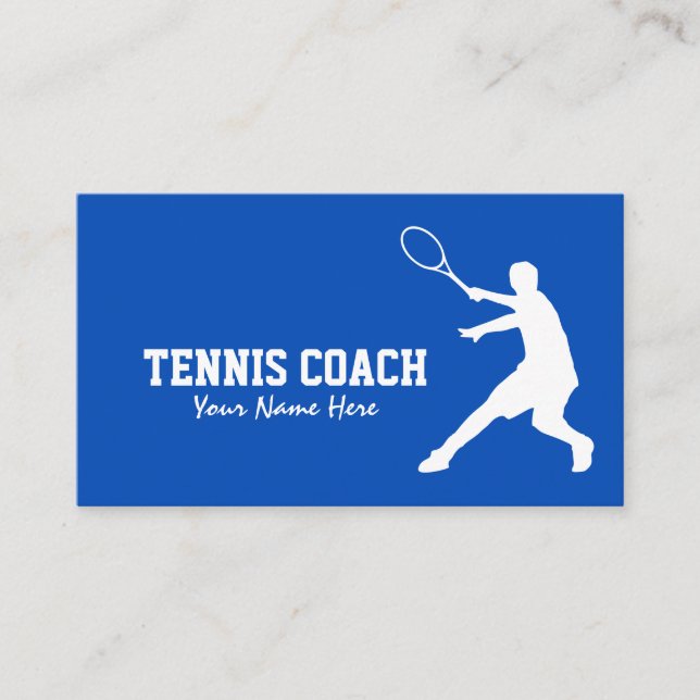 Professional Tennis Coach business card template (Front)