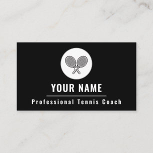 Professional Tennis Coach Instructor Country Club Business Card