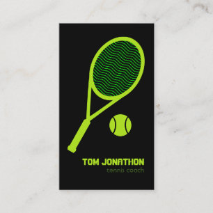 Professional Tennis Coach Pat Ball Black  Business Card